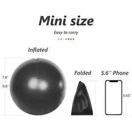 Small Exercise Ball, Pilates Ball 9 Inch for Stability, Fitness, Physical Therapy, Stretching & Core Strength Workout at Home Gym & Office