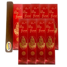 Sri Sai Flora Fluxo Incense 9 Packs of 25 Grams and Holder Bundle
