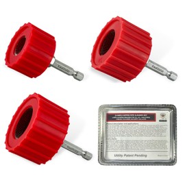 [3-Size Set] Copper Pipe Cleaner for Drill, Clean 1/2, 3/4, 1-in Copper Pipes & Tubes for Soldering, 3 Tube Cleaning Brushes, Model InerLok050, 075, 100, w/ Stainless-Steel Wire Bristles & 1/4” Shank