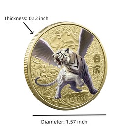 4pcs Chinese Lucky Coins of The Four Great Divine Beasts of Tai Chi Ancient Divine Beasts Novelty Metal Coins Good Luck Charms Collect Commemorative Challenge Coins.