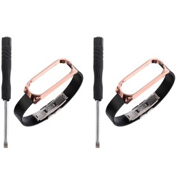 Gatuida 2pcs Replacement Belt Adjustable Watchband Pu Wristband Strap Accesorios De Smartwatch Mi Band 5 Watch Strap Athletic Wrist Tape Wrist Watch Band Strap Birthday Present Sports