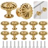 YBCCBY 12 Pack Gold Cabinet Knobs, Pumpkin-Shaped Brass Handle, 28mm