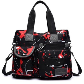 Tote Bags for Women, Large Capacity Top Handle Shoulder Handbag Travel Tote Purse with Multi Pockets & Zipper, Waterproof Nylon Crossbody Tote Bag for Work, Office, Travel, Casual