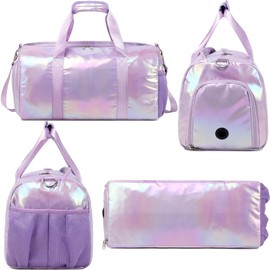 Dance Bag for Girls Sports Duffle Bag for Teen Girls Gym Bag with Shoes Compartment Wet Pocket Weekender Carry On Bag Travel Bag for Teens Girls