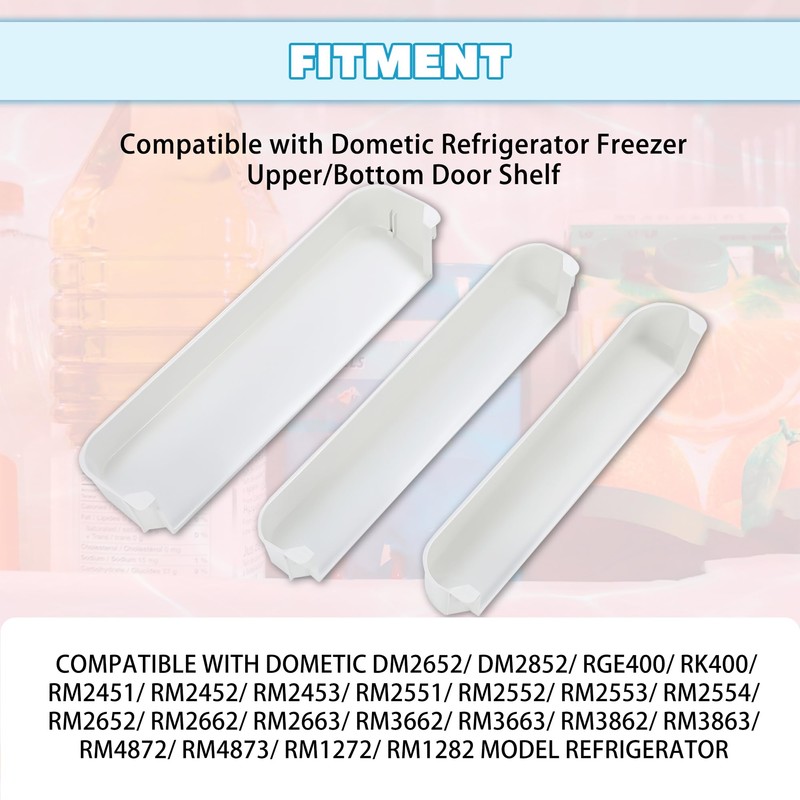 Kojem 29325760166 Replacement Refrigerator Door Shelf Kit Compatible with Dometic