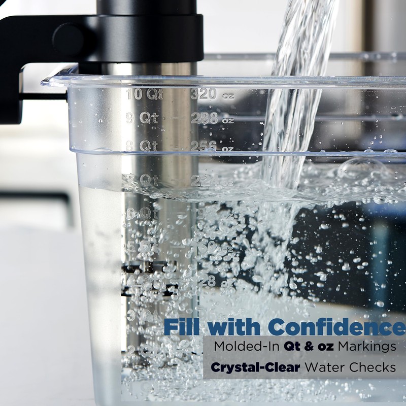 CURTA 12 Qt Sous Vide Container Kit with Notched Lid,