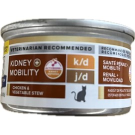 Hill- s k/d Kidney Care + Mobility Care with Chicken & Vegetable Stew Canned Cat Food 12/2.9 oz