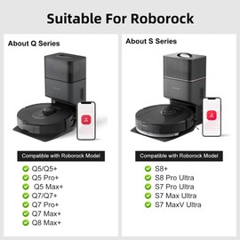 8 Pack Vacuum Dust Bags Replacement Compatible with Roborock S8+, S8 Pro Ultra, Q7 Max+/Max, Q5 Max+, Q8 Max+, S7 Pro Ultra, Q5, Q5+, Q5 Pro+, Q7, Q7+, S7 MaxV Ultra, S7 Max Ultra Vacuum Accessories