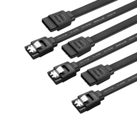 Menewstart SATA Cable V3.0 15 inches, 3 Pack, Black, Sata III 6Gbps Straight HDD SDD Data Cable, 7 Pins Locking Latch, Compatible for SATA HDD, SSD, CD Driver, CD Writer
