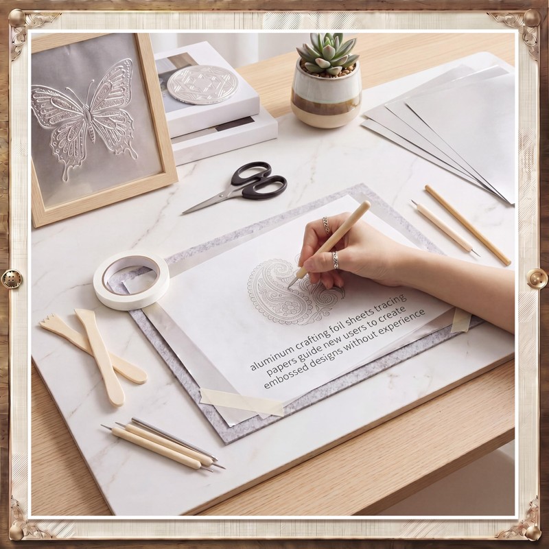 Yaocom 22 Pcs Metal Embossing Kit for Beginners, 0.3mm Thick