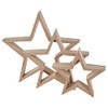 VBS Wooden Stars Frame Set of 3 MDF Wood Veneered