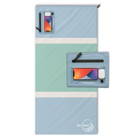 Quick Dry Beach Towel with Waterproof Phone Pocket – Sand Free, Compact Travel Towel for Pool, Boat, Camping & Outdoor Adventures (Mint)