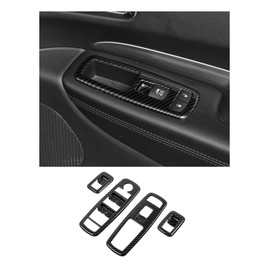 DSWSQ Carbon Fiber Window Lift Switch Panel Cover Trim for Charger 2011+/Durango 2011-2024/Ram 2010-2017/Journey 2009-2020