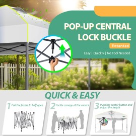 COBIZI 10x10FT Commercial Pop UP Canopy Party Tent Folding Waterproof Gazebo Heavy Duty