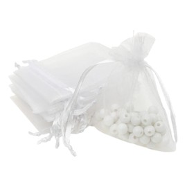100 Pieces of Gauze Bags, White Mesh Bags, Drawstring Bags, Wedding Candy Gauze Bags, Jewelry Bags, Candy Gift Bags, Suitable for Wedding and Birthday Gift Packaging