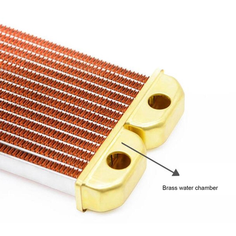 Water Cooling Radiator 14 Pipeline Red Copper Fin G1/4 Thread