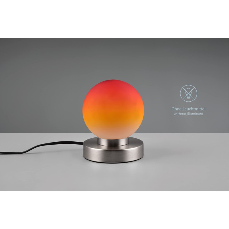 lightling Pekka Table Lamp with Base Matte Nickel Metal Glass