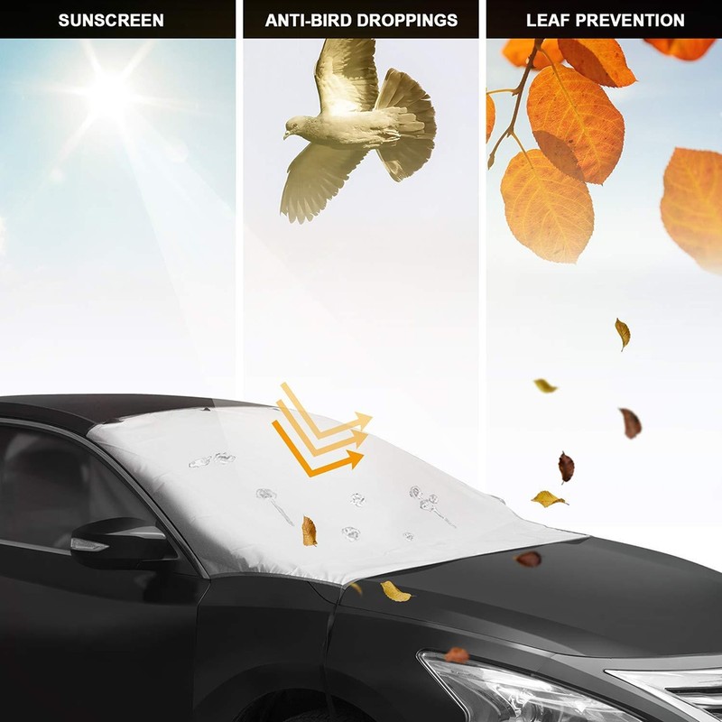 Magnetic Car Sun Shade Cover with Flap and Safety Strap