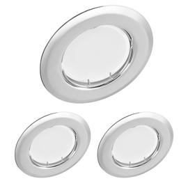 3 x LED Recessed Spotlight Round Chrome 3 Watt 230 V Dimmable Diameter 52-71 mm Hole Size - Recessed Ceiling Spotlight Ceiling Spotlight Ceiling Recessed Light (Warm White 3000 K)