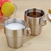 Stainless Steel Camping Cup Set of 4 Double Layer Coffee