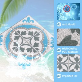 Square Shower Mat 60x60cm Non Slip Anti Mould Bathmat for Inside Shower, Loofah Shower Mat for Inside Bath, Soft Massage Mat for Bathroom Wet Areas, Anti-Slip Bathtub Mat Washable Cuttable Quick Dry