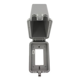 Leviton 1-Gang Outdoor Wallplate, While-in-Use, Raintight, Vertical Extra Deep Lid, 5977-DGY, Grey