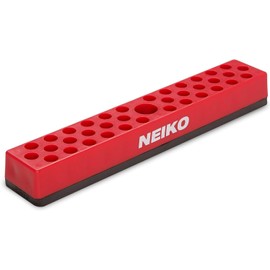 NEIKO 02449A Hex Bit Holder Rack with Strong Magnetic Base, 37 Hole Bit Storage, 1/4 Inch Hex Bit & Drive Bit Adapter Storage, Screwdriver Bit Organizer, Toolbox Organizer, Driver Bit with Magnet