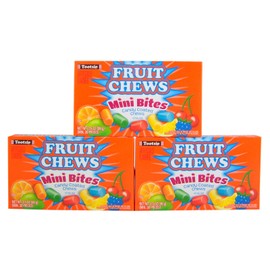 Fruit Chews Mini Bites Candy Coated Chews Movie Theater Box, 3.5 oz (Pack of 3)