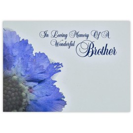 celloexpress In Loving Memory Brother (Pincushion) Flower Message Cards - 90mm x 125mm - Bereavement Florist Card Sympathy Condolences Notes (Pack of 6)