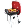 Alpine Cuisine 22x25 Inch Portable Charcoal BBQ Grill with Wheels,