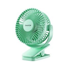 Gaiatop Portable Clip on Fan Battery Operated, Small Powerful 3 Speed Quiet 360° Rotate, USB Rechargeable Mini Personal Cooling Fan for Desk Table Home Office Stroller Camping Women Gifts Green