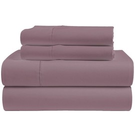 Ambra Linens 100% Organic Cotton Sheets - 4 PC Organic Full XL Size Sheets - Soft, Comfy, Breathable & Cooling - 16” Deep Pockets, Easy-Fit, Extra Soft Full XL Percale Bedding Set - Lavender