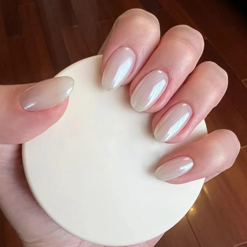 Magic White Pearl Chrome Nail Powder Solid Shell Fairy Glitter