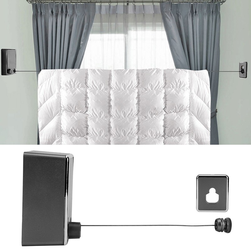 Retractable Clothesline Wall Mounted Stainless Steel Durable Indoor Balcony Drying