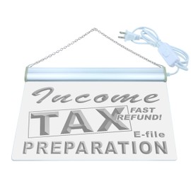 ADV PRO j694-r Income Tax Preparation Office NR Neon Light Sign