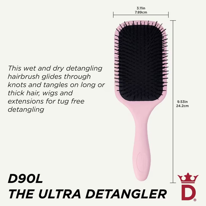 Denman D90L Pastel Pink Tangle Tamer Ultra Brush