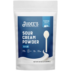 Judee’s Sour Cream Powder 1.5 lb (24oz) -100% Non-GMO, rBST Hormone-Free - Keto-Friendly, Gluten-Free and Nut-Free - Made from Real Sour Cream - Made in USA - Great for Baking, Toppings, and Dips