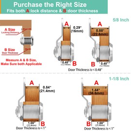 inBovoga 6 Pcs Cabinet Lock with Key Mailbox Locks with Keys, Cam Locks 1-1/8" Keyed Alike, Barrel Desk Drawer Lock for Drawers and Cabinets, Zinc Alloy