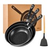 HooJay Nonstick Frying Pan Set-3-Pieces Skillet Set Induction Compatible,8 Inch,9.5