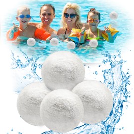 HUSPUR Hot Tub Scum Absorber 3 Inch Sponge Balls for Spas Hot Tub,Reusable Scum Eliminating Sponge Balls,Pool Sponge Filter,Hot Tub Scum Absorber Balls for Pool/Hot Tub,White,4Pack