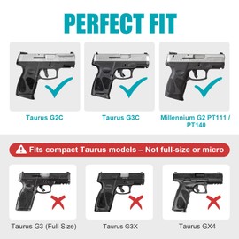 Taurus G2C Holster, Taurus G3C Holster, 9mm/.40 Cal OWB, Level II Paddle