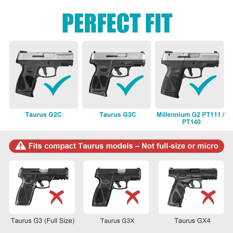 Taurus G2C Holster, Taurus G3C Holster, 9mm/.40 Cal OWB, Level