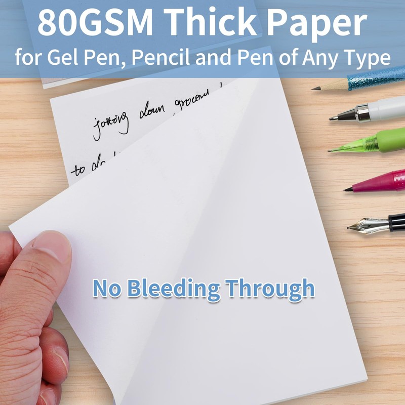 Note Pads 4x6 Inch, 6 Pack Blank Scratch Pads, 50