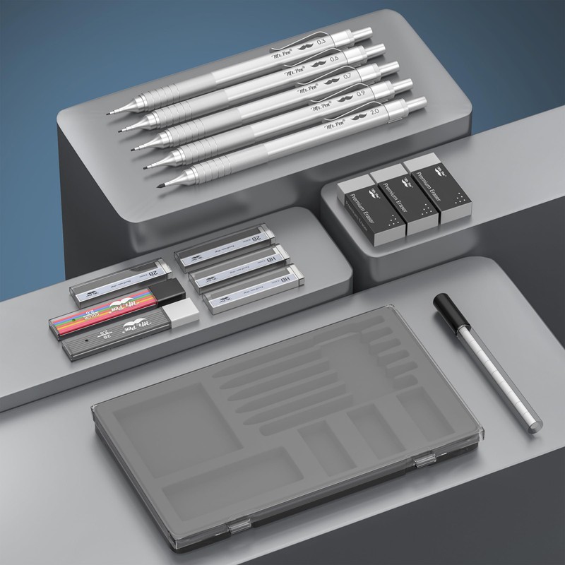Mr. Pen- Metal Mechanical Pencil Set, 5 Sizes, 0.3, 0.5,