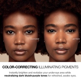 Palladio Under Eye Brightener, Conceal, Brightens, Reduces Appearance of Dark Circles, With Caffeine Peptides & Vitamin E, Tired Skin Color Correcting Brightener & Primer (Golden Tan)