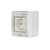 Surface-Mounted Wet Room Schuko Sockets and Toggle Switch with 1-Way