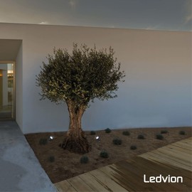 Ledvion - LED spotlight, aluminium, IP65, 5 W, 6500 K, 1 metre cable, LED spot, garden spotlight