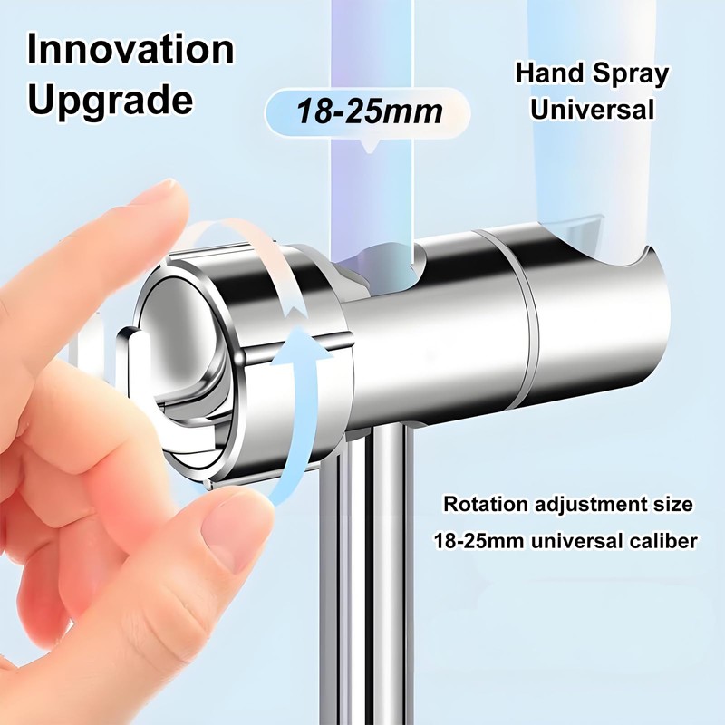 Shower Head Holder, New Model with Hooks，Adjustable 14-25mm（Actual Testing），Hand Shower