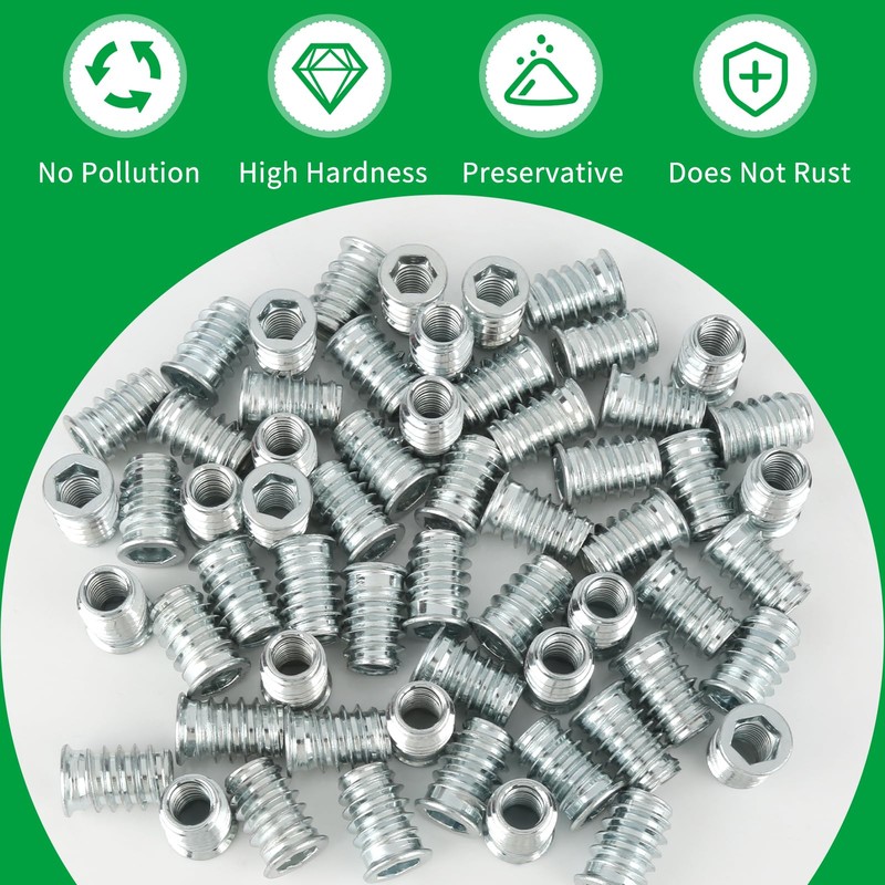 60 x Screw Nuts M8, M8 x 20 mm Threaded