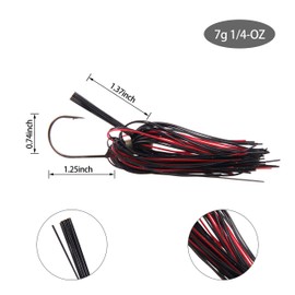 Bass Fishing Jigs Flipping Jig Football jig for Bass Fishing Lures Weedless Hooks Swim Jig Silicon Skirt Artificial Baits Fishing Lure Kit, 1/4 oz 3/8oz